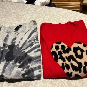 Long sleeveve multi color 100% cashmeree sweaters